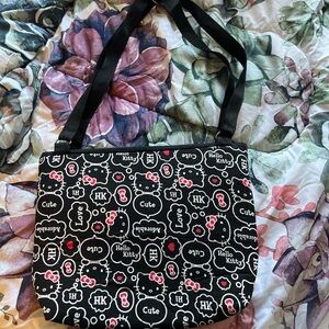Hello Kitty Black and White Patterned Tote